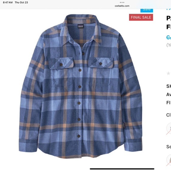 Patagonia Tops - PATAGONIA FJORD MIDWEIGHT LS WOMENS FLANNEL SHIRT 2023 Size large